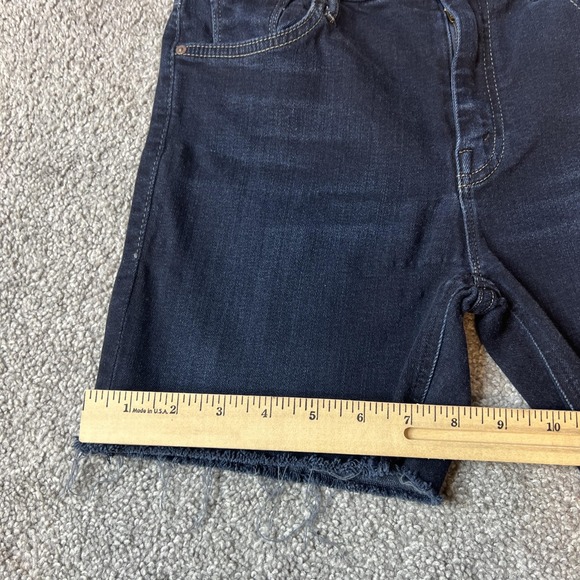 Mother Shorts Womens 28 Dark‎ Wash Denim Cutoff Raw Hem Jean Mid Rise Stretch - Picture 4 of 14